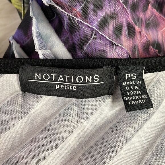 Notations Ladies Short Sleeve Top, Size Petite Small, Multicolor Animal Print - Picture 5 of 6
